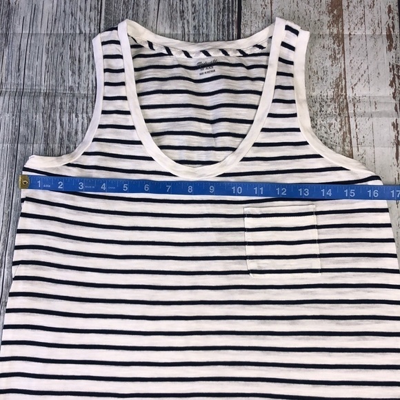 Madewell Blue And White Stripped Tank-Top Size XXS - Picture 3 of 6